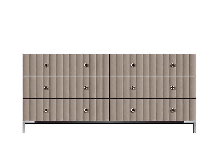 American Modern  72'' Six-Drawer Dresser