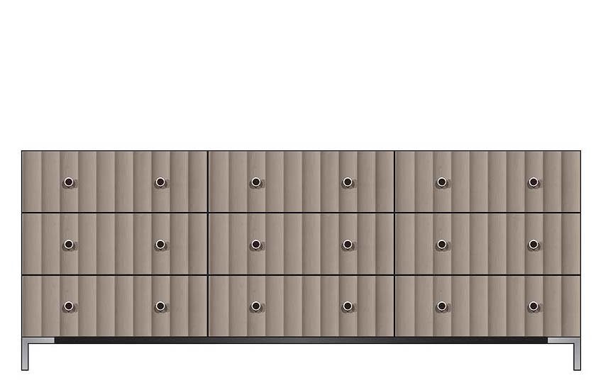 American Modern  84'' Nine-Drawer Dresser
