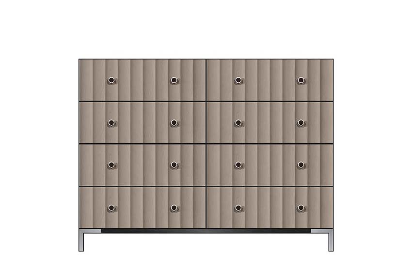 American Modern  56'' Eight-Drawer Dresser