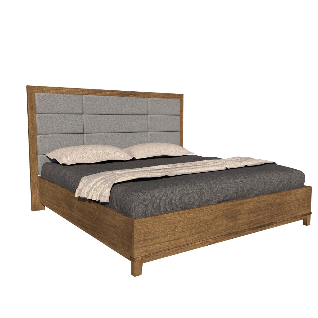 American Modern II 2C King 12 Panel Upholstered Bed