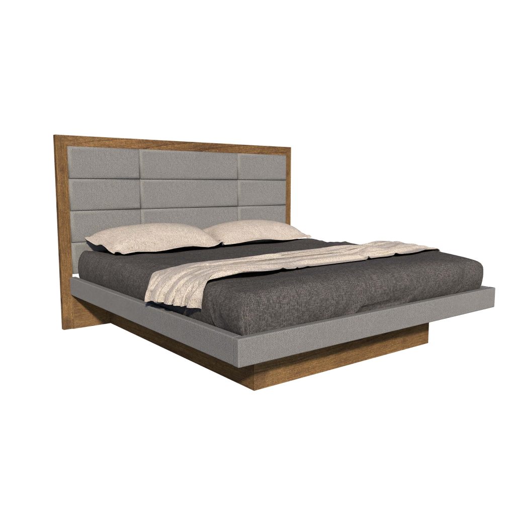 American Modern II 2P King 12 Panel Upholstered Bed