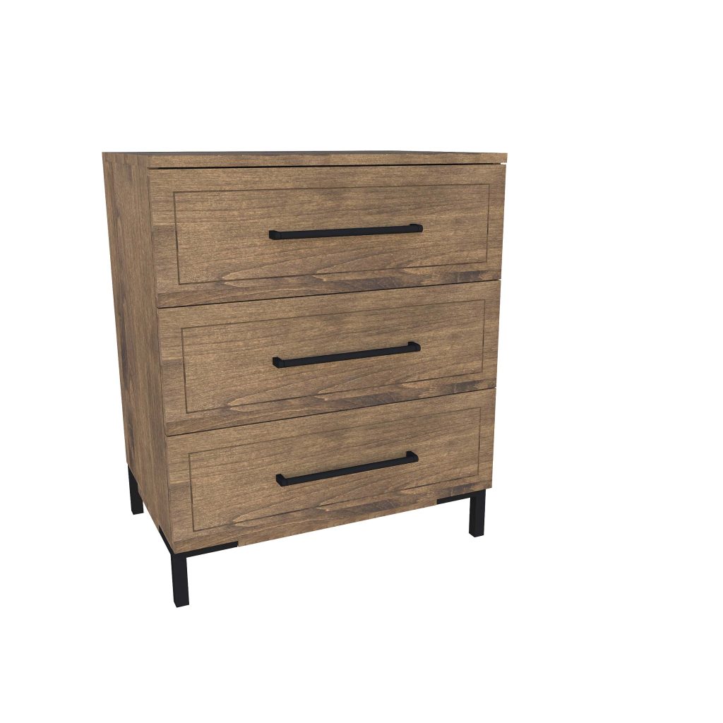 American Modern II 28'' Three-Drawer Bedside Chest