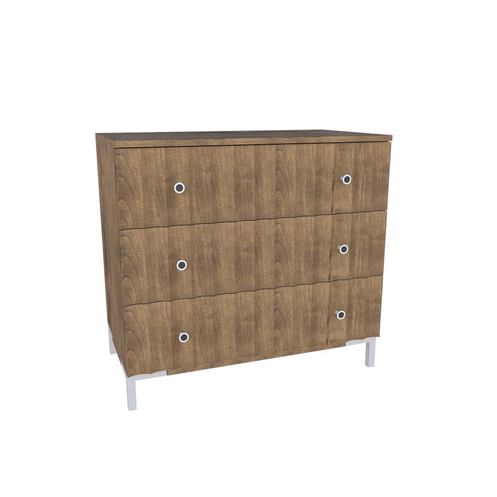 American Modern II 36'' Three-Drawer Bedside Chest