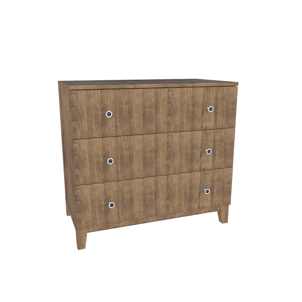 American Modern II 36'' Three-Drawer Bedside Chest