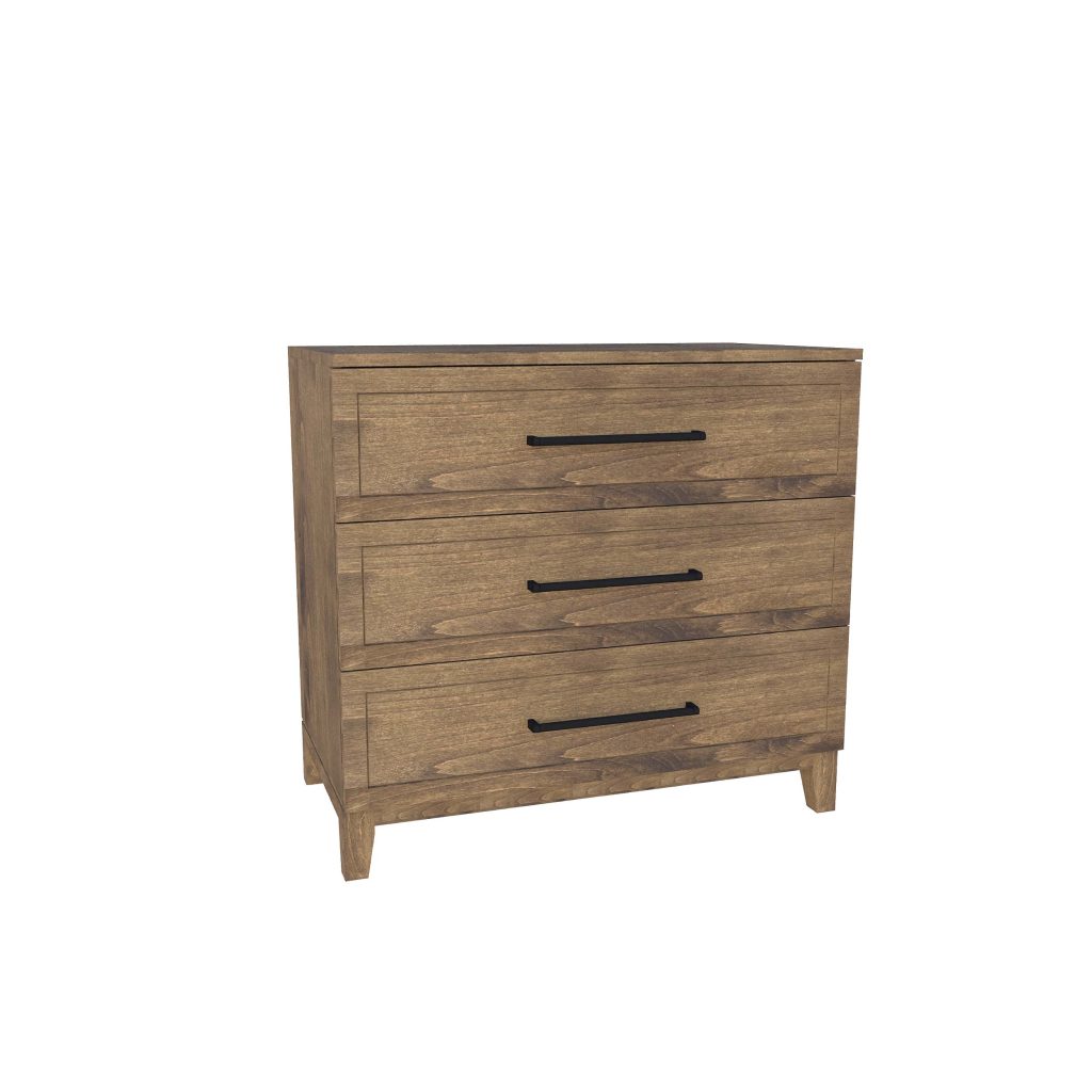 American Modern II 36'' Three-Drawer Bedside Chest