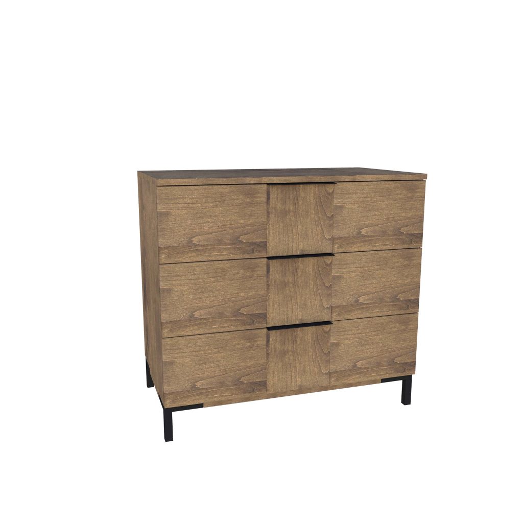 American Modern II 36'' Three-Drawer Bedside Chest