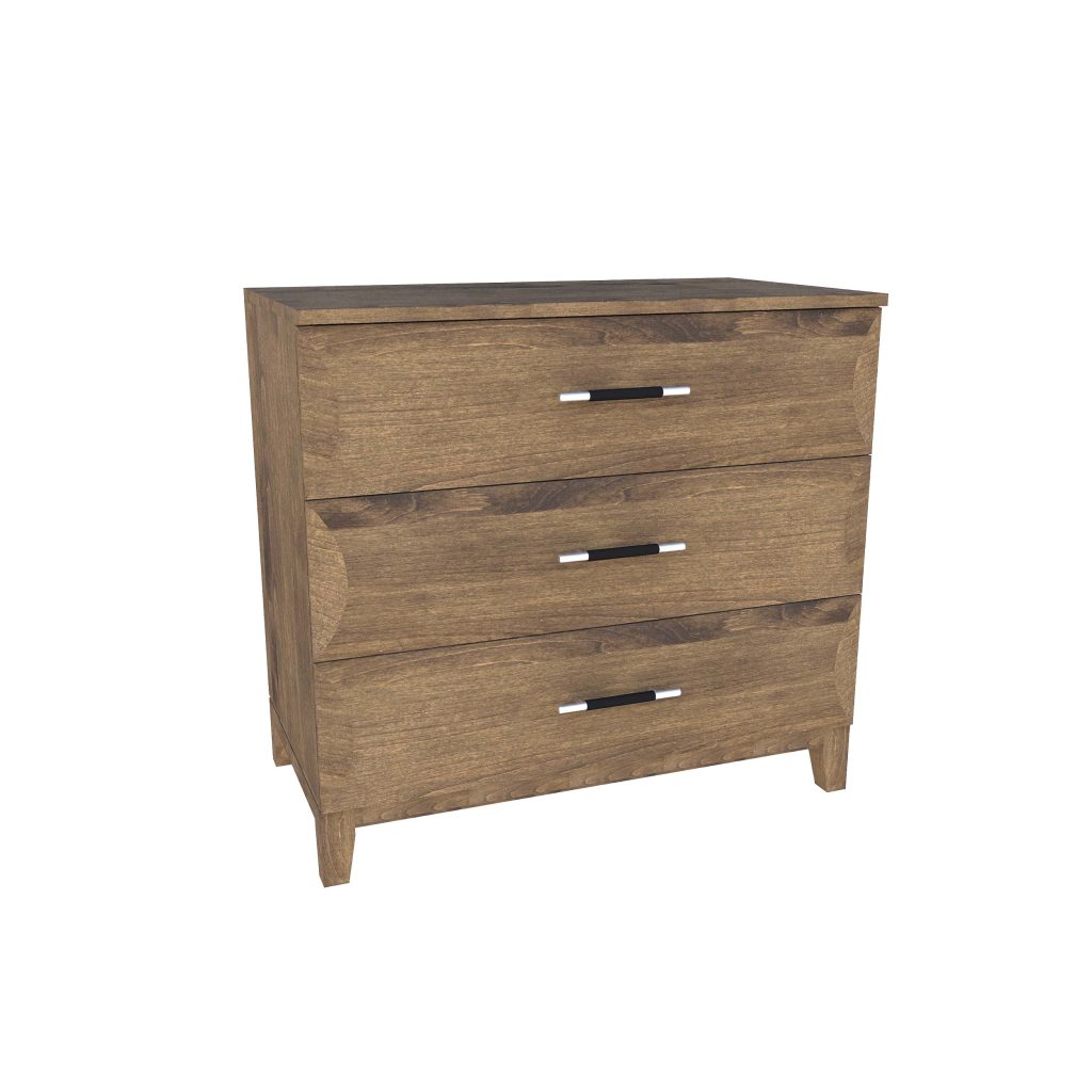 American Modern II 36'' Three-Drawer Bedside Chest