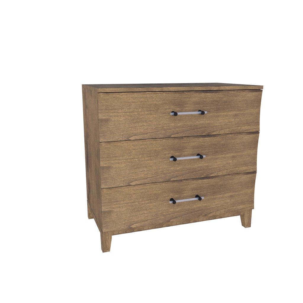 American Modern II 36'' Three-Drawer Bedside Chest
