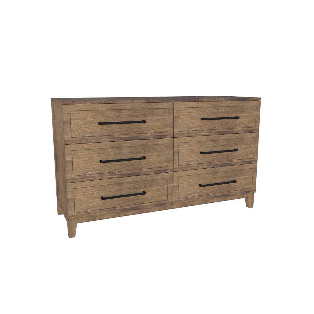 American Modern II  56'' Six-Drawer Dresser