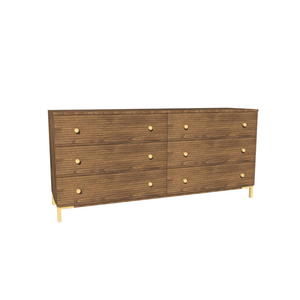 American Modern II  72'' Six-Drawer Dresser