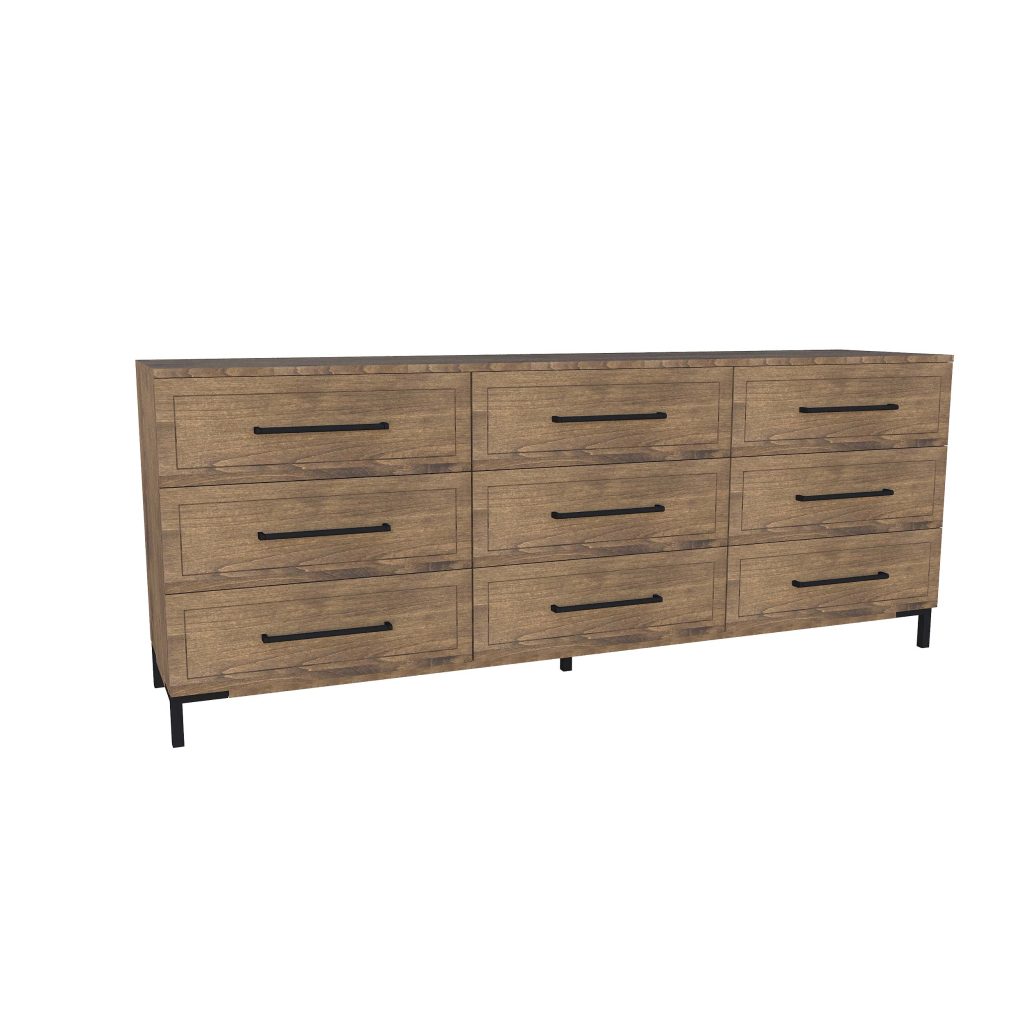 American Modern II  84'' Nine-Drawer Dresser