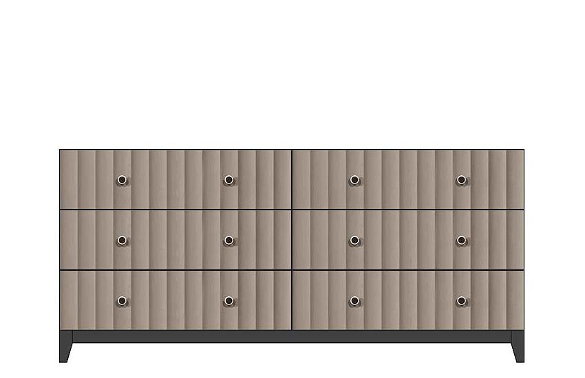 American Modern  72'' Six-Drawer Dresser