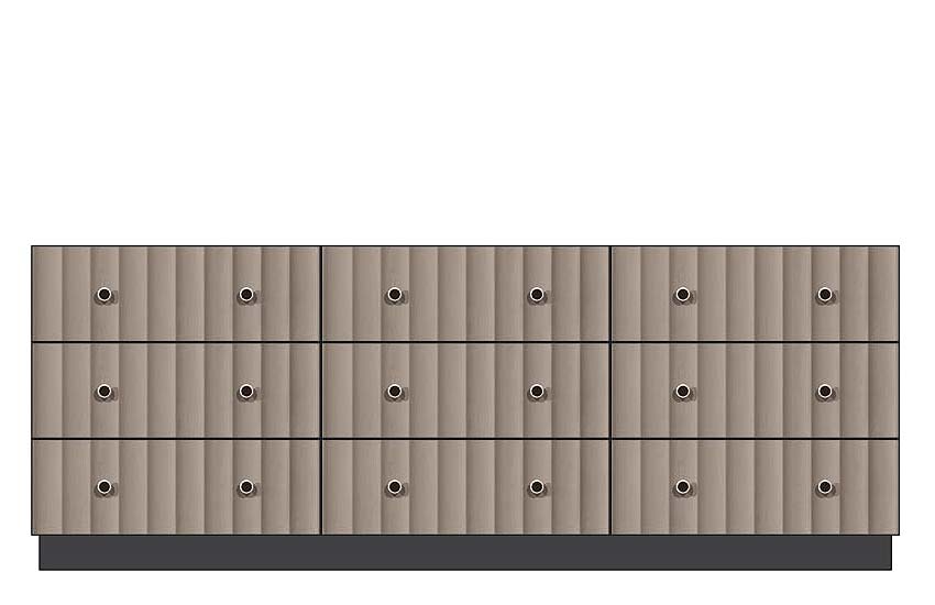 American Modern  84'' Nine-Drawer Dresser