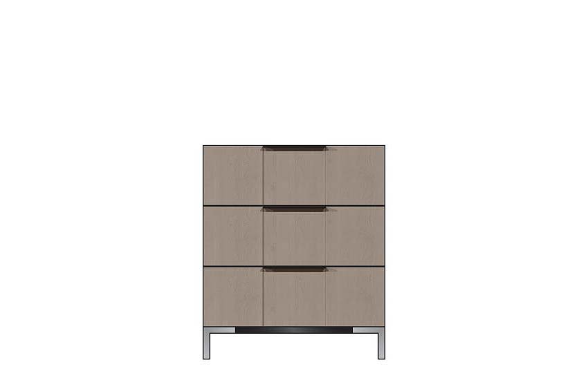 American Modern 28'' Three-Drawer Bedside Chest