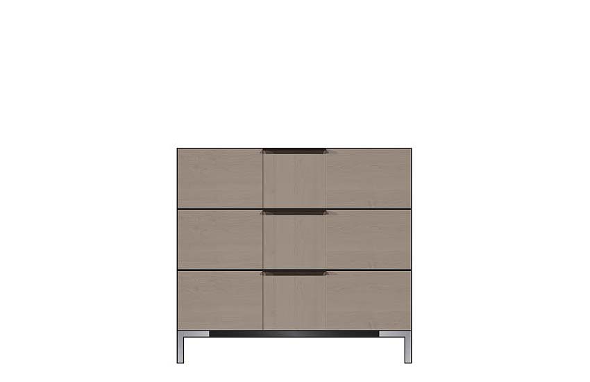 American Modern 36'' Three-Drawer Bedside Chest
