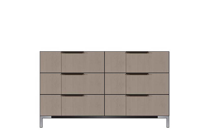 American Modern  56'' Six-Drawer Dresser