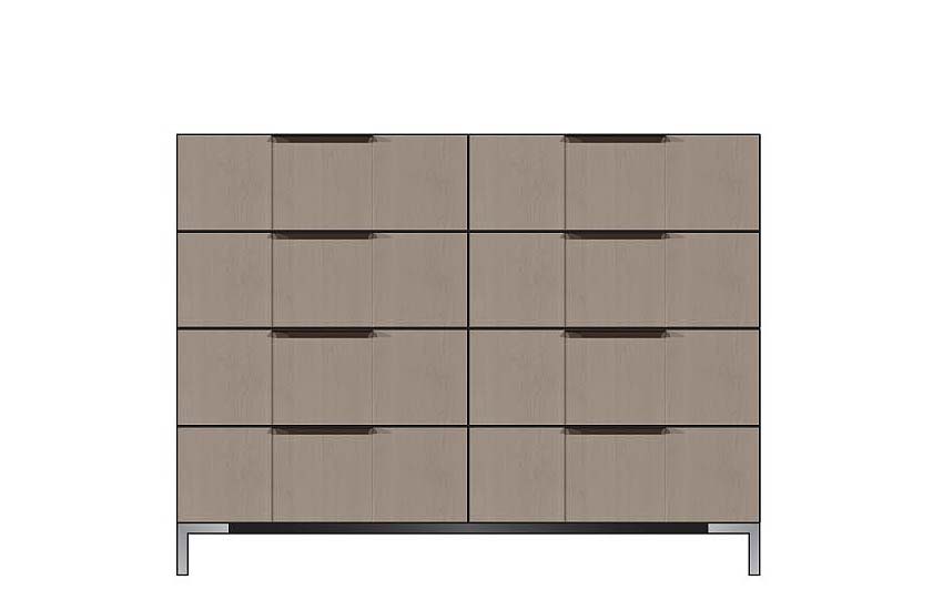 American Modern  56'' Eight-Drawer Dresser