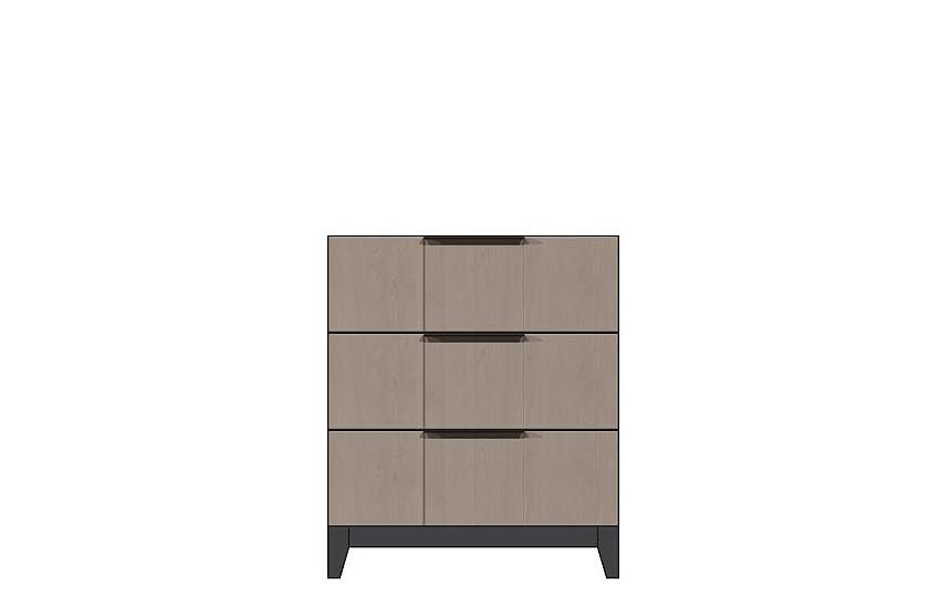 American Modern 28'' Three-Drawer Bedside Chest