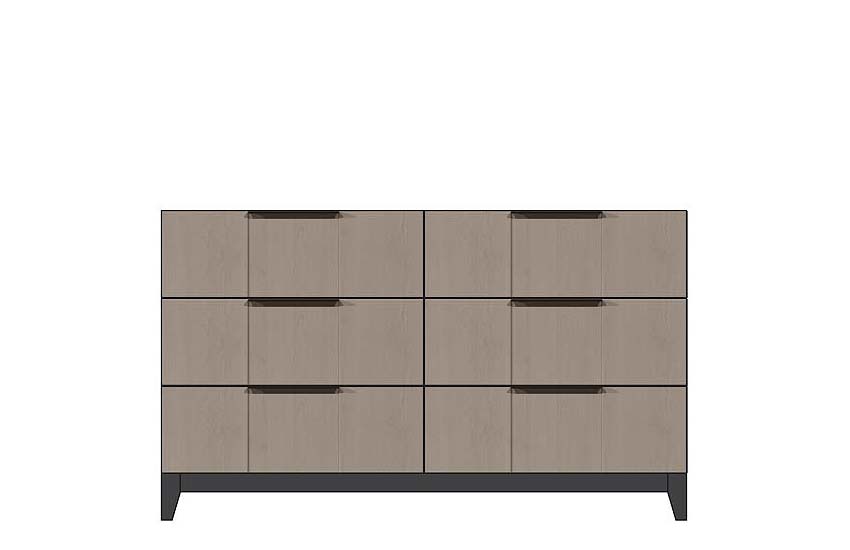 American Modern  56'' Six-Drawer Dresser