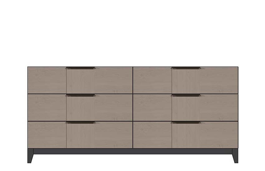 American Modern  72'' Six-Drawer Dresser