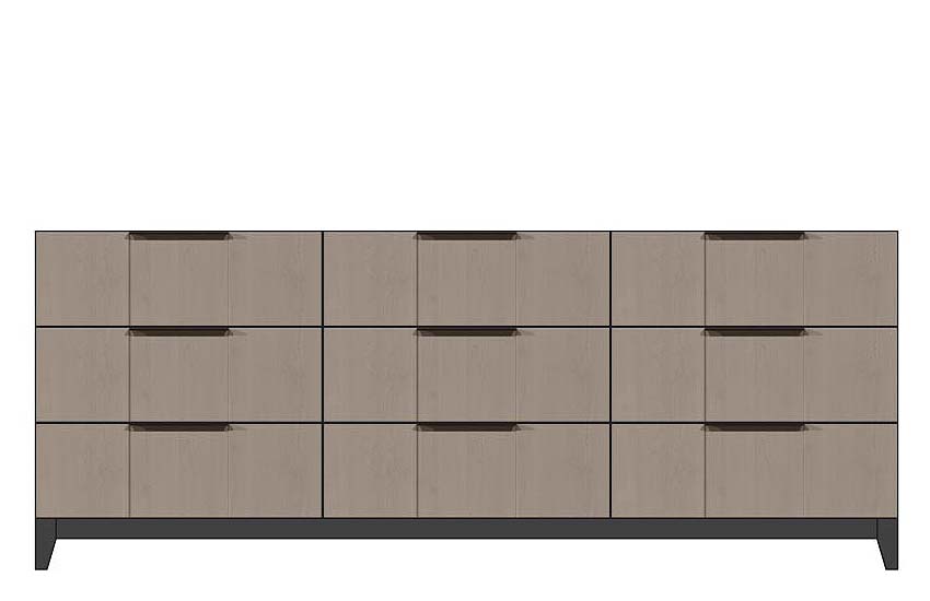 American Modern  84'' Nine-Drawer Dresser