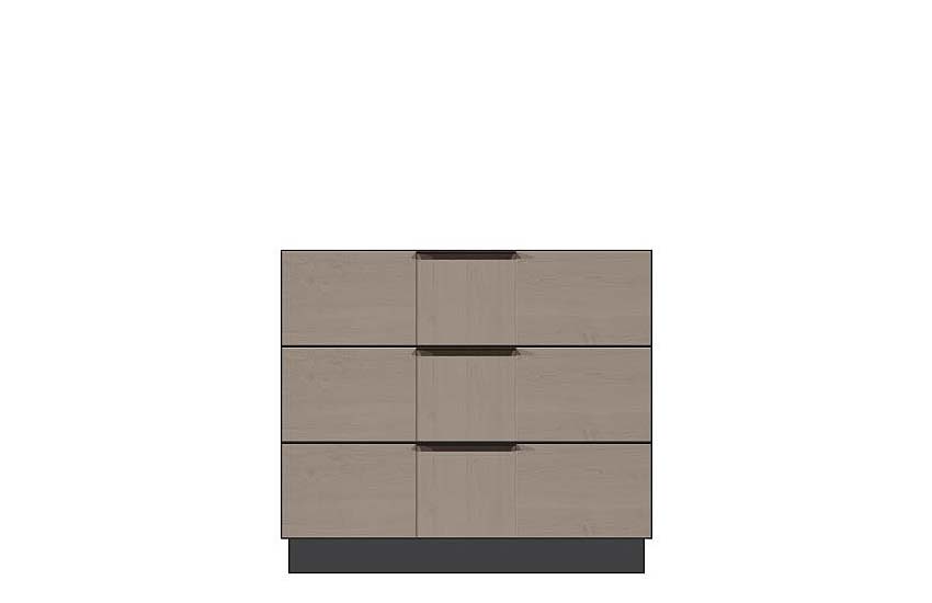 American Modern 36'' Three-Drawer Bedside Chest