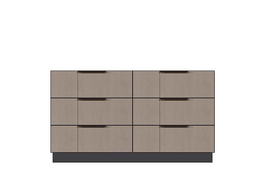 American Modern  56'' Six-Drawer Dresser