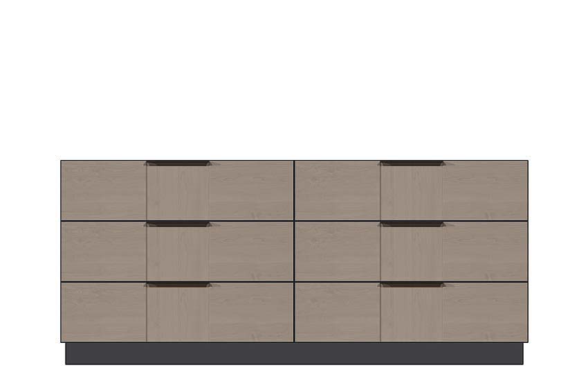American Modern  72'' Six-Drawer Dresser