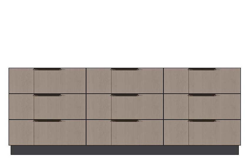 American Modern  84'' Nine-Drawer Dresser