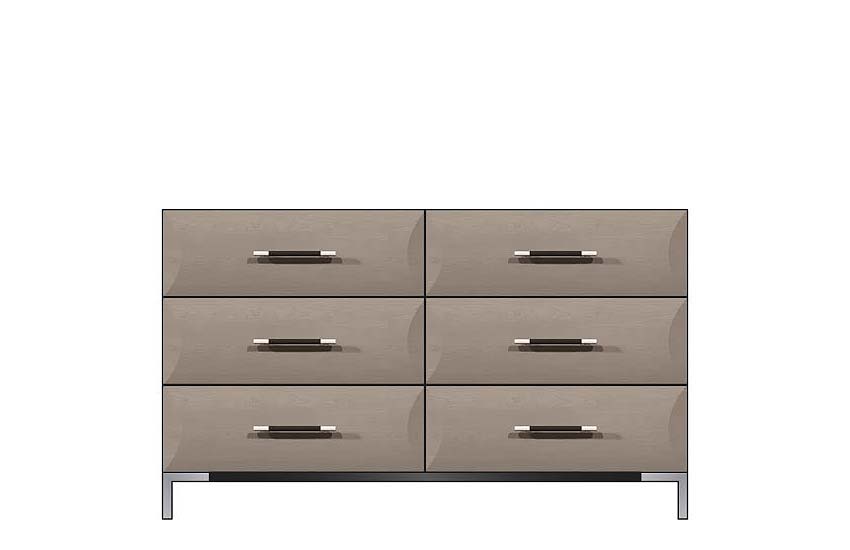 American Modern  56'' Six-Drawer Dresser