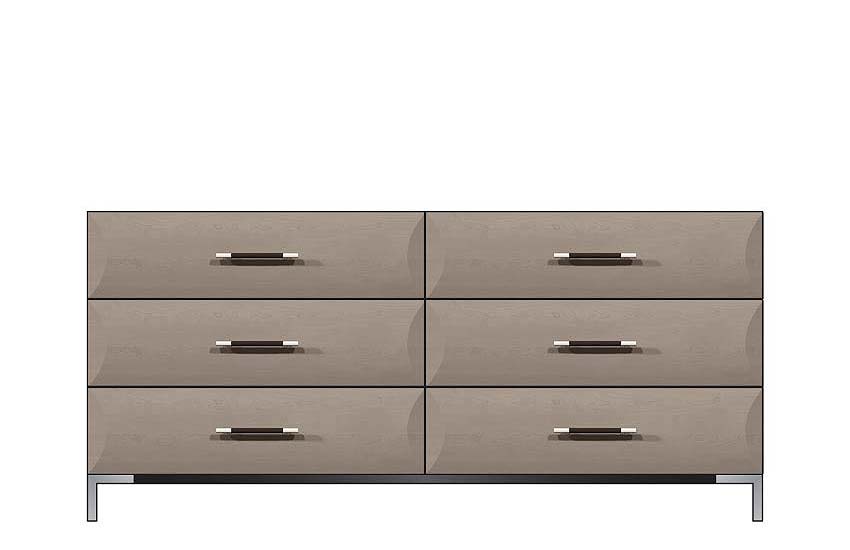 American Modern  72'' Six-Drawer Dresser