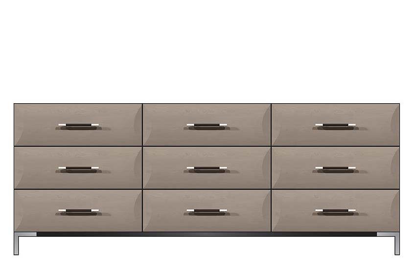 American Modern  84'' Nine-Drawer Dresser