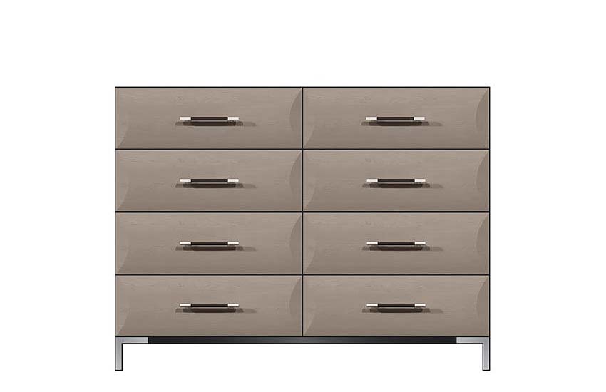 American Modern  56'' Eight-Drawer Dresser