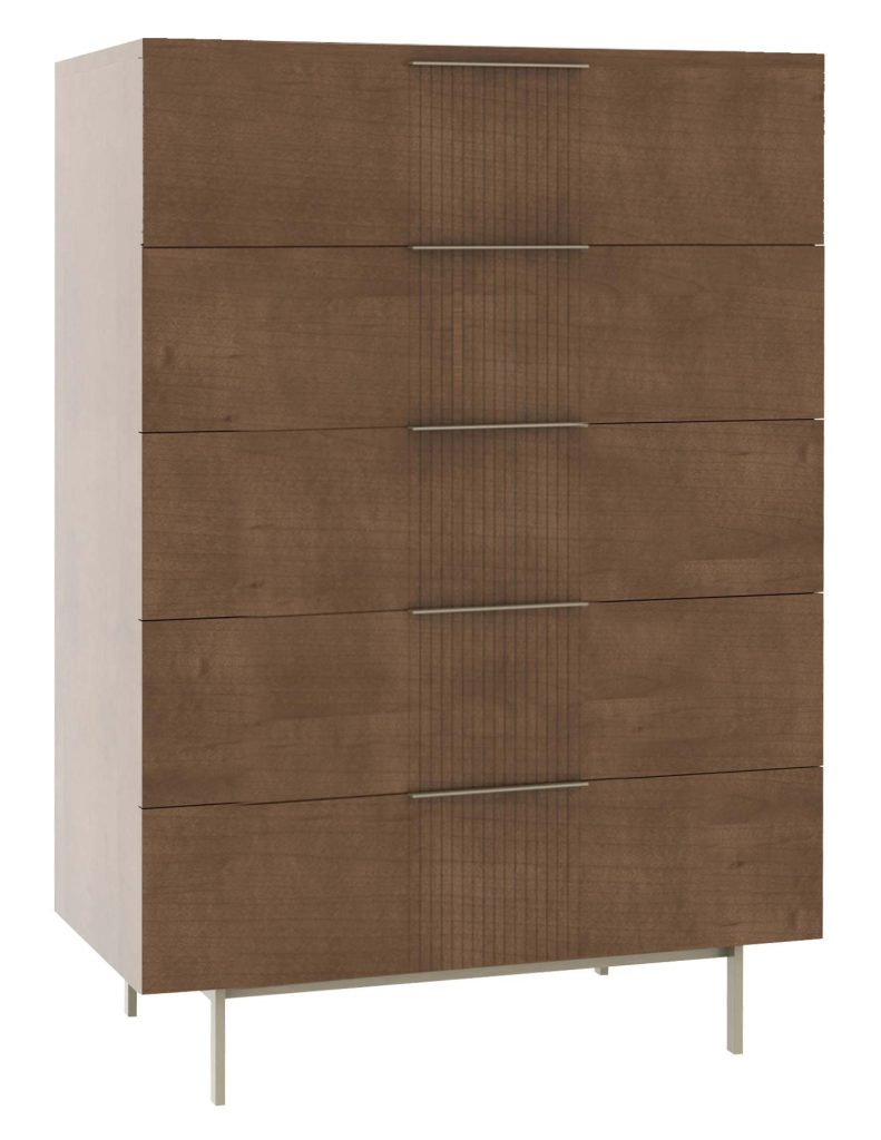 Urban Expressions 36'' Five Drawer Chest Brown Maple