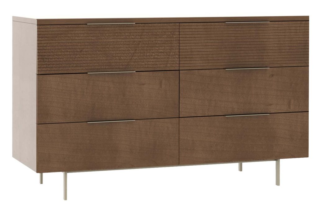 Urban Expressions 56'' Six Drawer Dresser Brown Maple