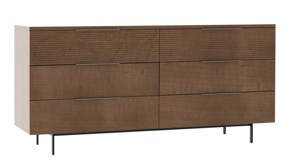 Urban Expressions 72'' Six Drawer Dresser Brown Maple