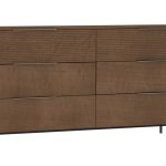 Urban Expressions 72'' Six Drawer Dresser Brown Maple