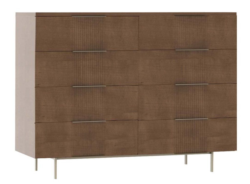 Urban Expressions 56'' Eight Drawer Dresser Brown Maple