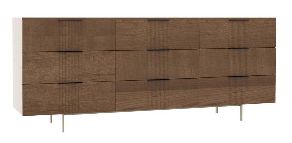 Urban Expressions 84'' Nine Drawer Dresser Brown Maple