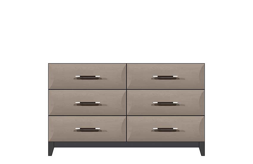 American Modern  56'' Six-Drawer Dresser