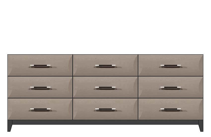 American Modern  84'' Nine-Drawer Dresser