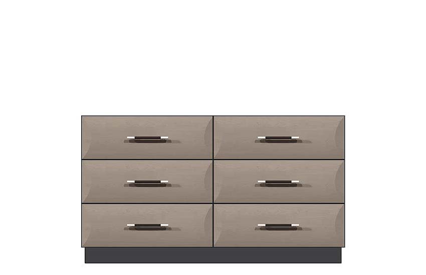 American Modern  56'' Six-Drawer Dresser