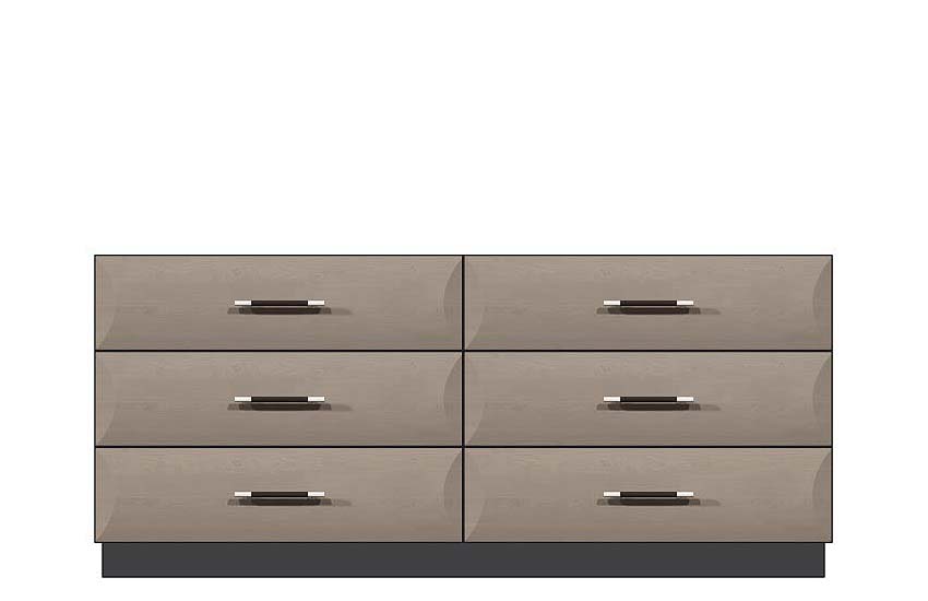 American Modern  72'' Six-Drawer Dresser