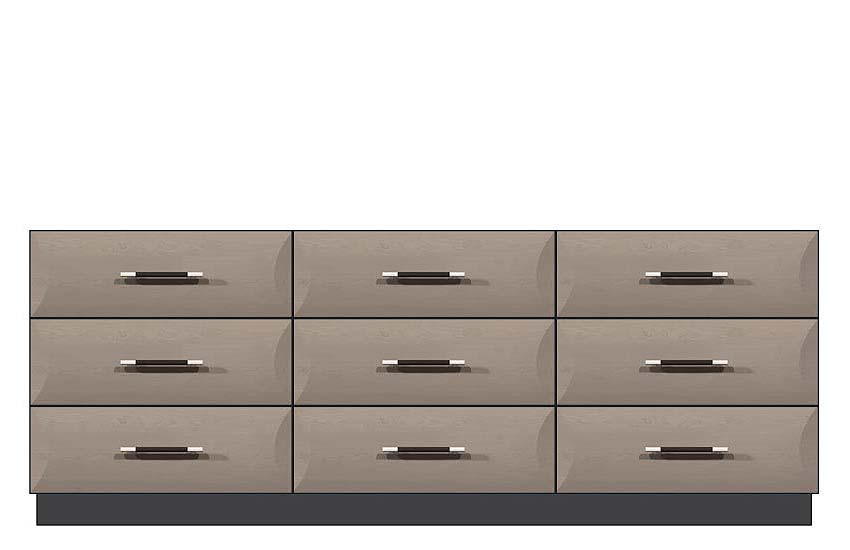 American Modern  84'' Nine-Drawer Dresser