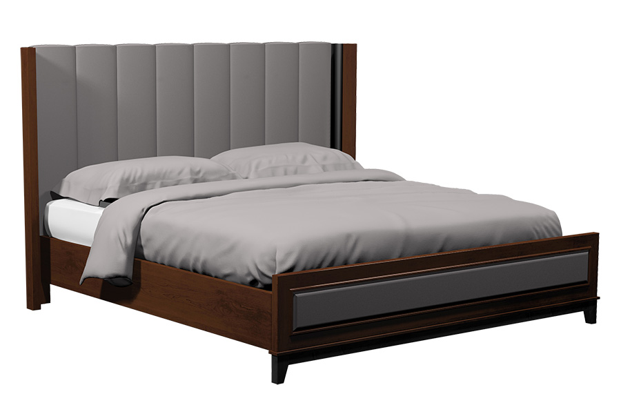 American Modern 1B King Vertical Panel Upholstered Bed