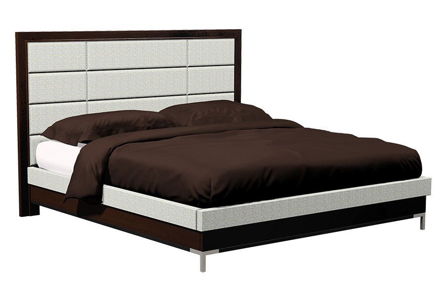 American Modern 2A Queen 12 Panel Upholstered Bed