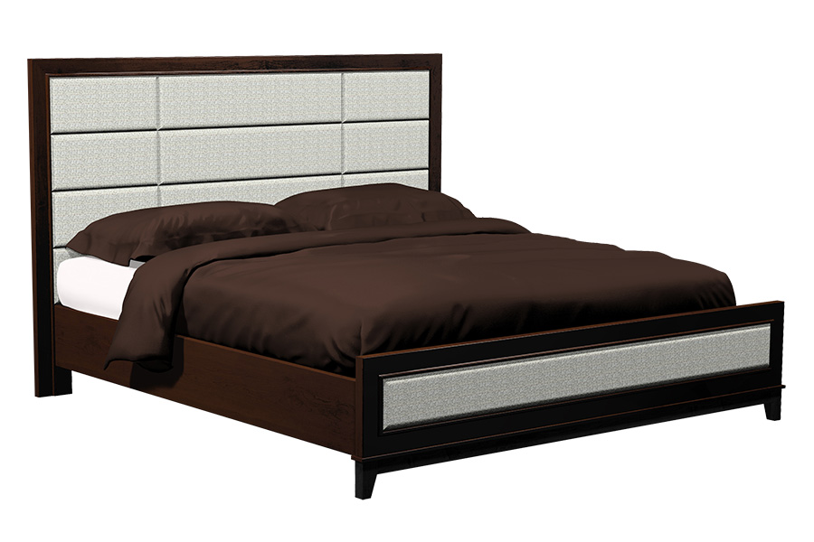 American Modern 2B Queen 12 Panel Upholstered Bed