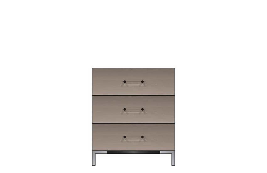 American Modern 28'' Three-Drawer Bedside Chest