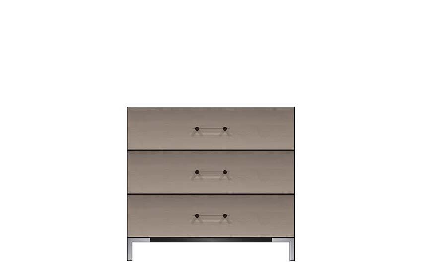 American Modern 36'' Three-Drawer Bedside Chest