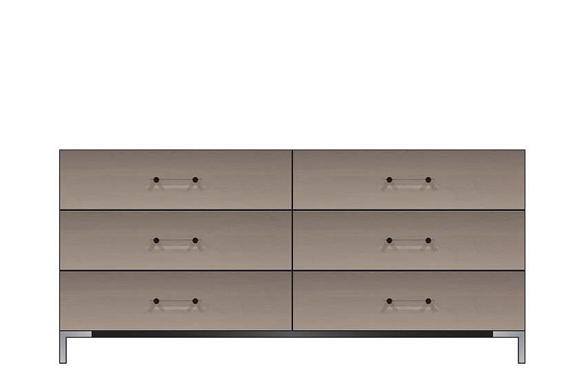 American Modern  72'' Six-Drawer Dresser